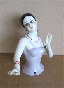 Rare Large Art Deco German Pin Cushion/Half Doll with Arms Extended 