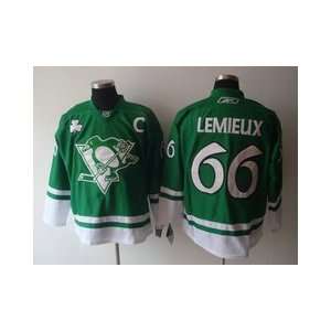Lemieux #66 NHL Pittsburgh Penguins Green Hockey Jersey Sz56  