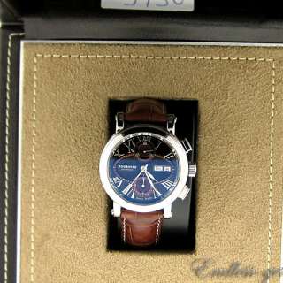 TOURNEAU GOTHAM SWISS MADE AUTOMATIC BROWN WATCH HAUTE MENS LEATHER 