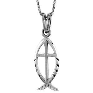  Beautiful Sterling Silver Small Cross Christian Fish with 
