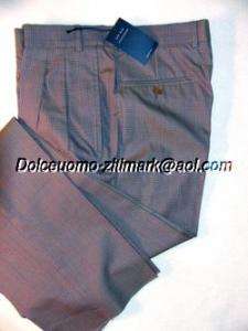   ROSE 34 W DRESS PANTS FINE COTTON LILAC TAN Made in ITALY j2  