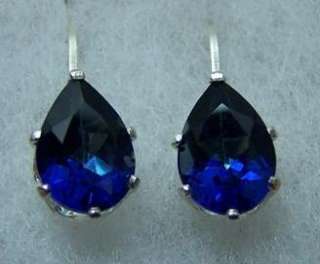 ss 5ctw Mystic TANZANITE colored Topaz leverback earrings lever