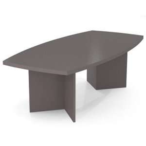   Boat Shapeed Conference Table with 1 3/4 Melamine Top in Slate Finish