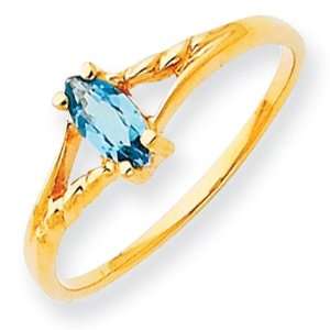  Blue Topaz Birthstone Ring in 14k Yellow Gold Jewelry