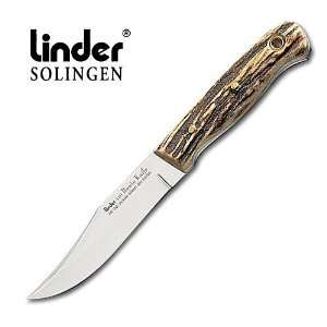 Linder Hunter Knife Stainless Steel Stag  Sports 
