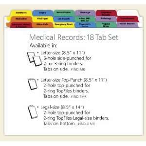  Medical Records Index Tabs   Legal Size Top Punch Office 