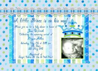 New Little Prince, Lime & Turquoise Baby Shower Invitations