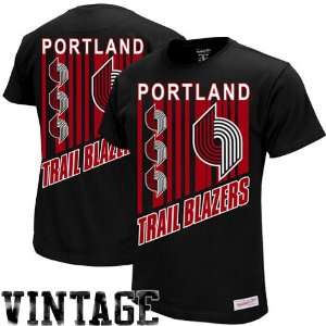   Ness Portland Trail Blazers Behind The Back Premium T Shirt   Black