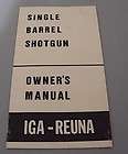 Vintage IGA Reuna Stoeger Single Barrel Shotgun Owners Manual