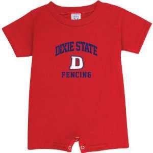  Dixie State Red Storm Red Fencing Arch Baby Romper Sports 