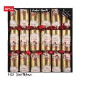    6 x 12Large Gold Leaf Christmas Crackers