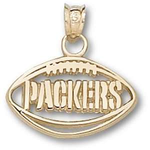   Packers NFL Pierced Football Pendant (Gold Plate)