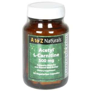   Naturals Acetyl L Carnitine, 500 mg, Vegetarian Capsules, 30 capsules