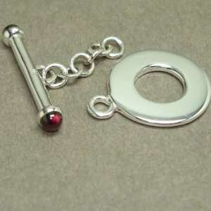  Sterling silver garnet toggle clasp 