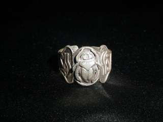 925 Solid Sterling Silver Egyptian Scarab Ring sz 9 **NEW**  
