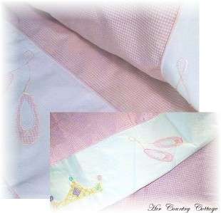 Ballerina Cotton Sheet Set Ballet Slippers Pink Gingham 783048050724 