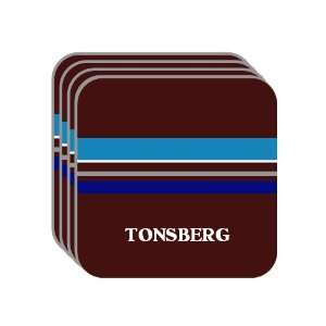 Personal Name Gift   TONSBERG Set of 4 Mini Mousepad Coasters (blue 