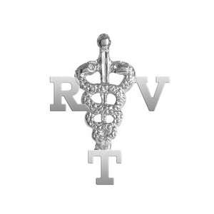  NursingPin   Registered Vet Tech RVT Lapel Pin in Silver 