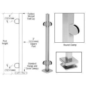  Brushed Stainless 42 Steel Round Glass Clamp 90 Degree Corner Post 