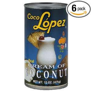 Coco Lopez Cream, Coconut, 15 Ounce (Pack of 6)  Grocery 