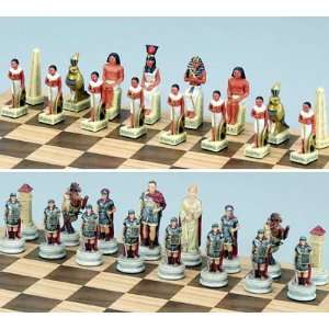  Egyptian vs Roman Theme Chessmen Toys & Games