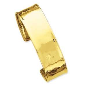 14k Gold 19mm Lightly Hammered Polished Bangle Jewelry