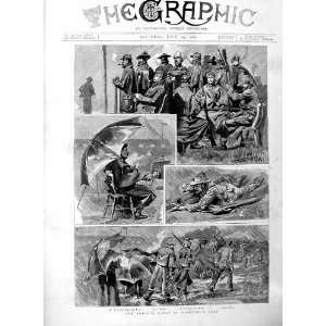  1886 Wimbledon Camp Rifle Shooting Sport Soldiers Print 