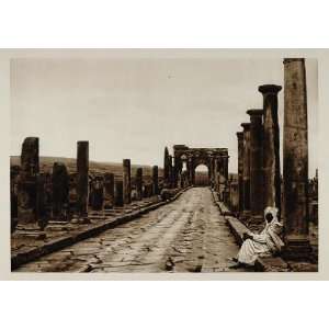  1924 Roman Road Timgad Thamugas Algeria Photogravure 