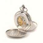   Silver Double Dust Cover Pocket Watch Engraved Groomsman Gift  