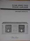 PHASE LINEAR PL Dual 500 D 500 AMPLIFIER OWNERS MANUAL