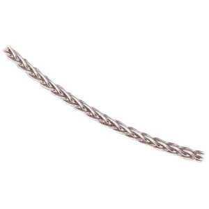  14k White Gold 1mm Italian Round Wheat Chain Necklace, 20 