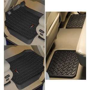 ALL TERRAIN FLOOR LINER KIT, FRONT AND REAR, BLAKC, RUGGED RIDGE, FORD 