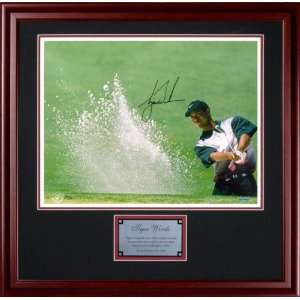  Signed Tiger Woods Picture   16 x 20 Sand Save Framed 