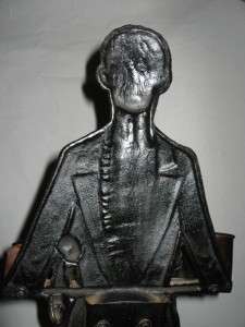 Rare Cast Iron Floor Model Figural Black Butler Standing Ashtray Black 
