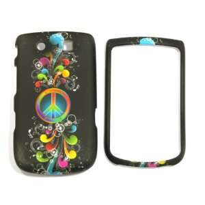  Black with Orange and Green Rainbow Peace Sign and Red 