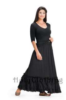 Victorian Tiered Ruffles Gothic Elastic Waist Skirt  