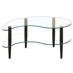  Tia Coffee Table Glass Shelf Black Furniture & Decor