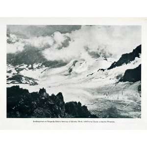  1910 Print Nisqually Glacier Gibraltar Rock Storm Clouds 