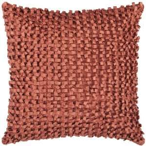  22 Red Clay Ribbon Weave Decorative Down Throw Pillow 