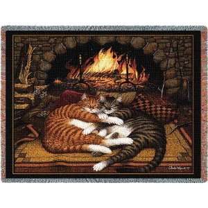  Kitty Cats Sleeping Tapestry Throw by Charles Wysocki