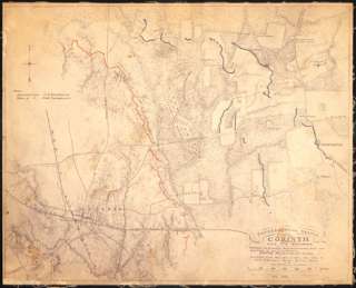 1862 Civil War map of Mississippi, Corinth  