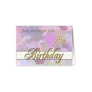  Abstract watercolor 26th birthday Card Toys & Games