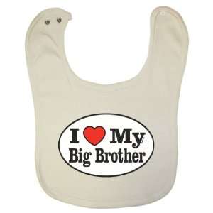    Organic Cotton Baby Bib   I Love My Big Brother (Oval Design) Baby