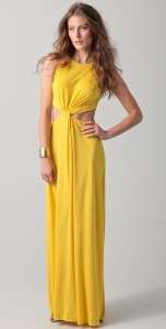 288 BCBG OLESYA CUT OUT EVENING GOWN DRESS RADIANT YELLOW  