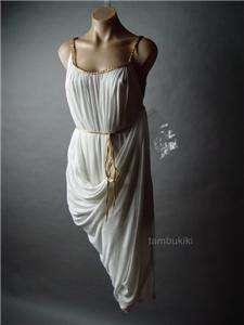 GRECIAN Goddess Gathered Elegant Drape fp Dress S  