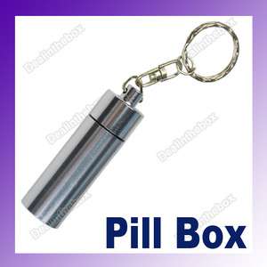 Waterproof Mini Aluminum Pill Box Case Bottle Container Drug Keychain 