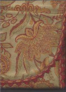   Gold Floral Paisley TWIN COVERLET BEDCOVER SET Custom Made USA  