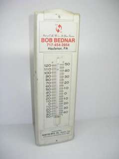 VINTAGE 1970S BOB BEDNAR HAZLETON PA AD THERMOMETER  