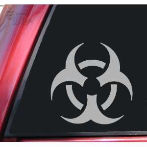  Biohazard Symbol Vinyl Decal Sticker   Grey Automotive