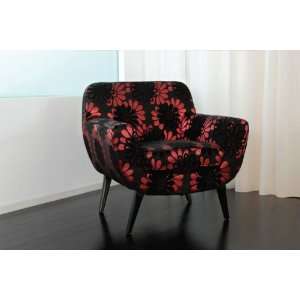  Chair In A Purple Floral Design Cover   Armen Living